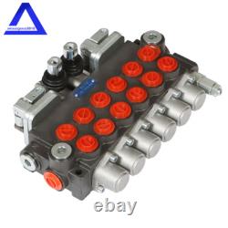 Vanne de contrôle directionnel hydraulique à 6 bobines pour rétroexcavatrice 11 GPM + Adaptateur de conversion