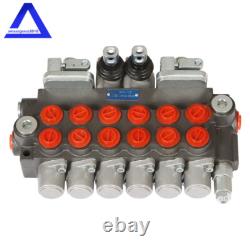 Vanne de contrôle directionnel hydraulique à 6 bobines pour rétroexcavatrice 11 GPM + Adaptateur de conversion