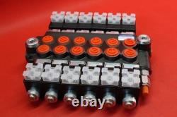 Vanne de contrôle directionnel hydraulique à solénoïde 6 bobines 80 L/min 21 GPM 12 VDC