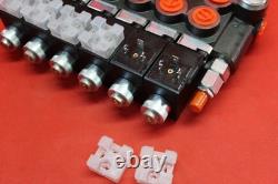 Vanne de contrôle directionnel hydraulique à solénoïde 6 bobines 80 L/min 21 GPM 12 VDC