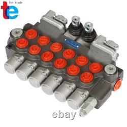 Vanne de contrôle directionnel hydraulique de 11 GPM pour rétrocaveuse avec 4 joysticks 6 distributeurs Neuf