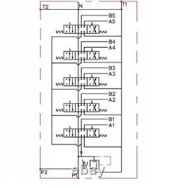 Vanne de contrôle directionnel hydraulique de 5 banques 11gpm 40L cylindre à double effet ex