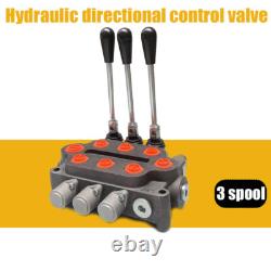 Vanne de contrôle directionnel hydraulique pour chargeur de tracteur à double effet 3 tiroirs 25 GPM