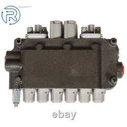 Vanne de contrôle directionnel hydraulique pour pelle rétro à 6 tiroirs 21 GPM avec joysticks et ports SAE