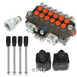 Vanne de contrôle directionnelle hydraulique de pelle rétrocaveuse à 6 tiroirs, 21 GPM, avec joysticks