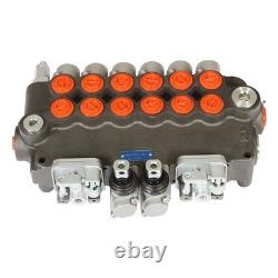 Vanne de contrôle directionnelle hydraulique de pelle rétrocaveuse à 6 tiroirs, 21 GPM, avec joysticks