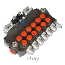 Vanne de contrôle directionnelle hydraulique de pelle rétrocaveuse à 6 tiroirs, 21 GPM, avec joysticks