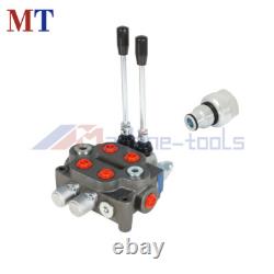 Vanne de contrôle hydraulique à 2 bobines 25GPM pour tracteur BSPP avec plug de conversion