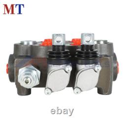 Vanne de contrôle hydraulique à 2 bobines 25GPM pour tracteur BSPP avec plug de conversion