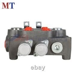 Vanne de contrôle hydraulique à 2 bobines 25GPM pour tracteur BSPP avec plug de conversion