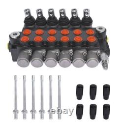 Vanne de contrôle hydraulique à 6 tiroirs, 13 GPM, 3600 PSI, double effet, ports SAE