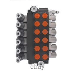 Vanne de contrôle hydraulique à 6 tiroirs, 13 GPM, 3600 PSI, double effet, ports SAE