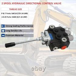 Vanne directionnelle hydraulique à 2 bobines avec joystick 11 GPM pour machines lourdes