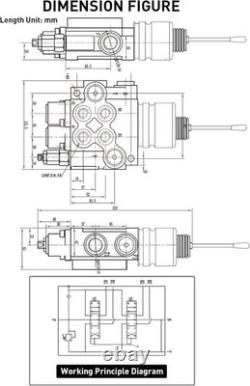 Vanne directionnelle hydraulique à 2 bobines avec joystick 11 GPM pour machines lourdes