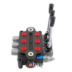 Vanne directionnelle hydraulique à 3 tiroirs 25 GPM 3000 PSI 1/2 BSPP double effet