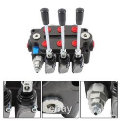 Vanne directionnelle hydraulique à 3 tiroirs 25 GPM 3000 PSI 1/2 BSPP double effet