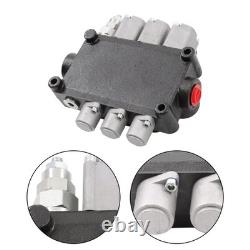 Vanne directionnelle hydraulique à 3 tiroirs 25 GPM 3000 PSI 1/2 BSPP double effet