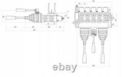 Vanne directionnelle hydraulique à 5 bobines 2x JOYSTICK 11gpm 40L 4x DA 1x Flottante