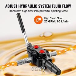 Vanne hydraulique 1 spool 25 GPM vanne de contrôle directionnel hydraulique 3626 PSI