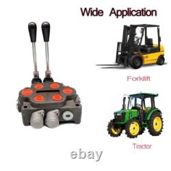 Vanne hydraulique à 2 tiroirs, vanne de contrôle directionnel hydraulique 25GPM à double effet